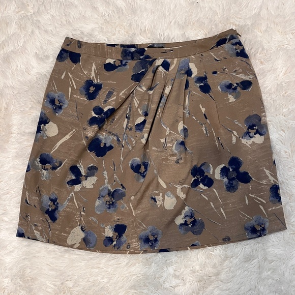Ann Taylor | Skirt | Tan with Blue | Women Size 10 | NWT - Picture 1 of 7